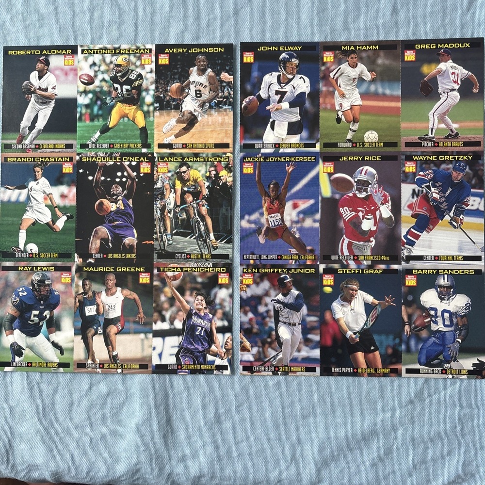 1992 Sports Illustrated for Kids 2‎ uncut SI sheets Mia Hamm , Jerry Rice, Lewis